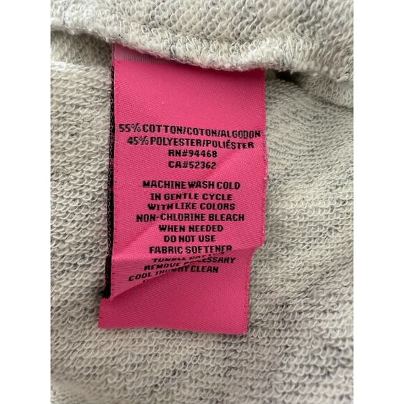 Betsey Johnson Sz XS Sweatshirt Dress Drawstring Drop-Waist Heather Gray - Picture 9 of 10